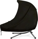 Patio Hanging Chaise Lounge Cover 73 Inch Waterproof Outdoor Hanging Curved Steel Chaise Lounge Chair Swing Hammock Cover, Black, 73"L x 46"D x 78"H