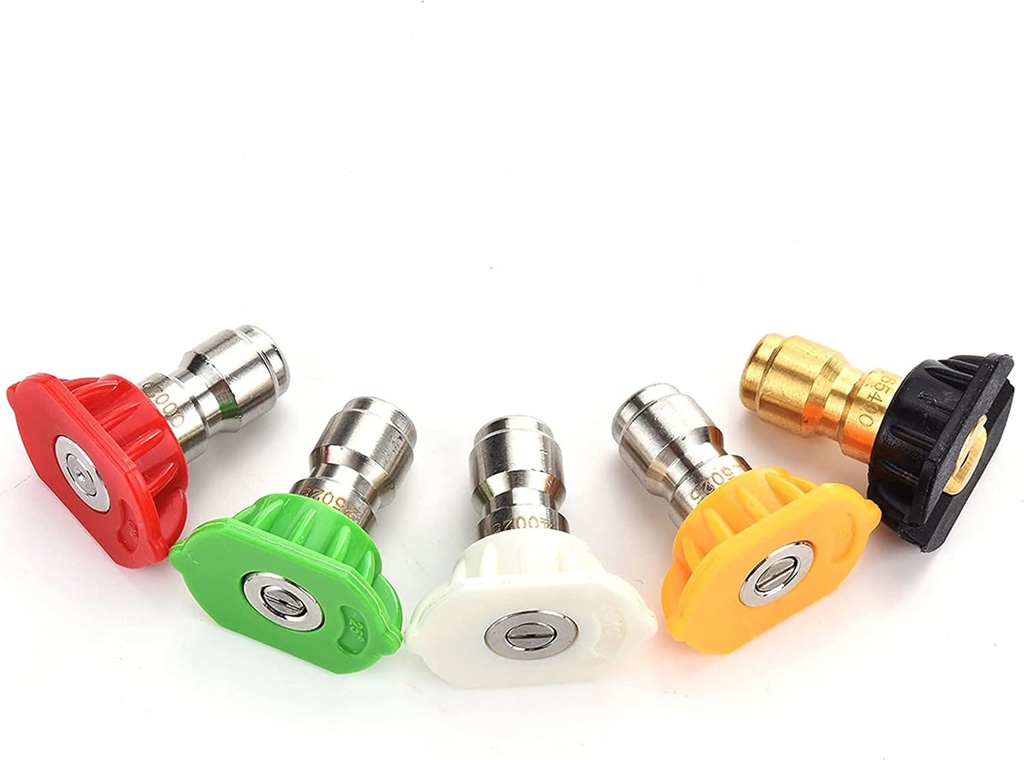 Tool Daily Pressure Washer Spray Nozzle Tips Multiple Degrees, 1/4 inch 5-Pack (2.5 GPM)