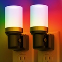 L LOHAS LED Night Lights Plug into Wall, RGB Color Changing Night Light with Auto On/Off Sensor, Ideal Gifts for Friends, Family, 2 Pack