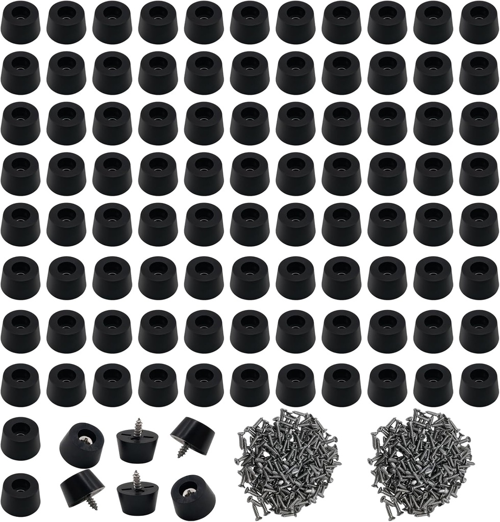 Soft Cutting Board Rubber Non Slip Feet - 200 Pieces With Stainless Steel Screws, 0.31x0.59(HD), Ideal for Kitchen and Furniture