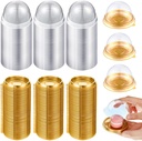 RHBLME 200 Pack Mini Bundt Cake Containers, Clear Plastic Small Cake Boxes with Dome Lids Mini Cupcake Boxes, Dome Muffin Single Container for Cookies Cheesecake Mooncake Desserts