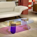 Modern Acrylic Coffee Table for Living Room, Transparent Lucite Coffee Table with Solid Clear Top & Mid‑Century Inspired Base, Stylish Accent Table for Small Apartments, Bedroom, Reception & Office