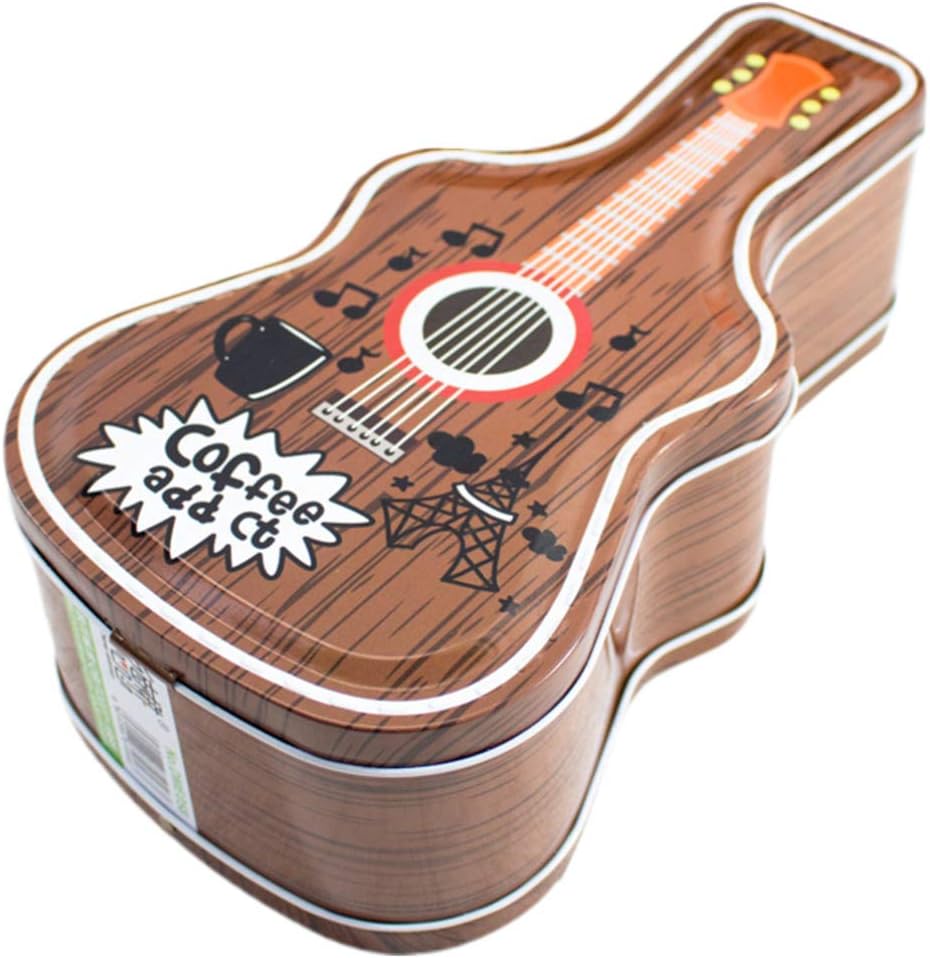 PRETYZOOM guitar shape tin box cookie candy sweet storage container christmas tin treat boxes style (red coin collection supplies black) tip jar