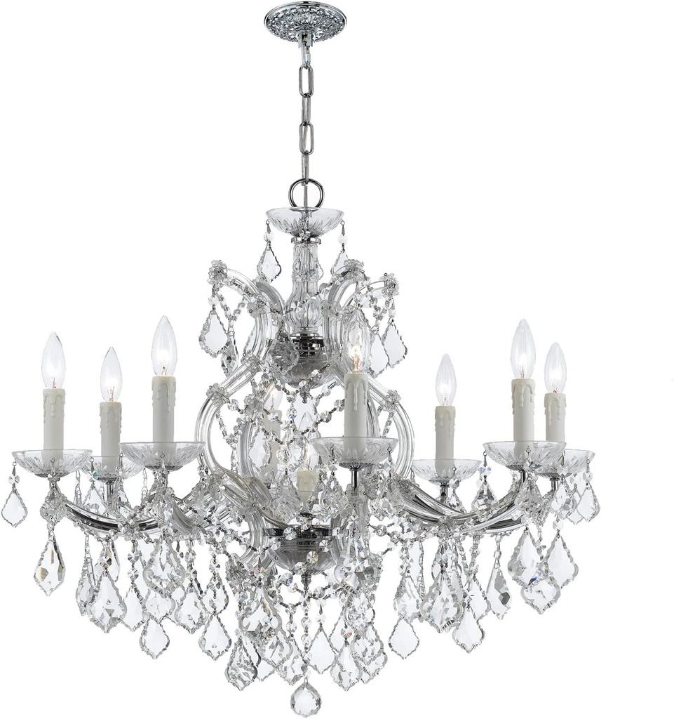 Crystorama Maria Theresa 9 Light Spectra Crystal Polished Chrome Chandelier