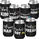 7 Pack Funny Bachelor Party Can Coolers Bachelor Party Favors Decorations Team Groom Neoprene Hugger Can Sleeve Beer Holder Groomsmen Proposal Gift for Wedding
