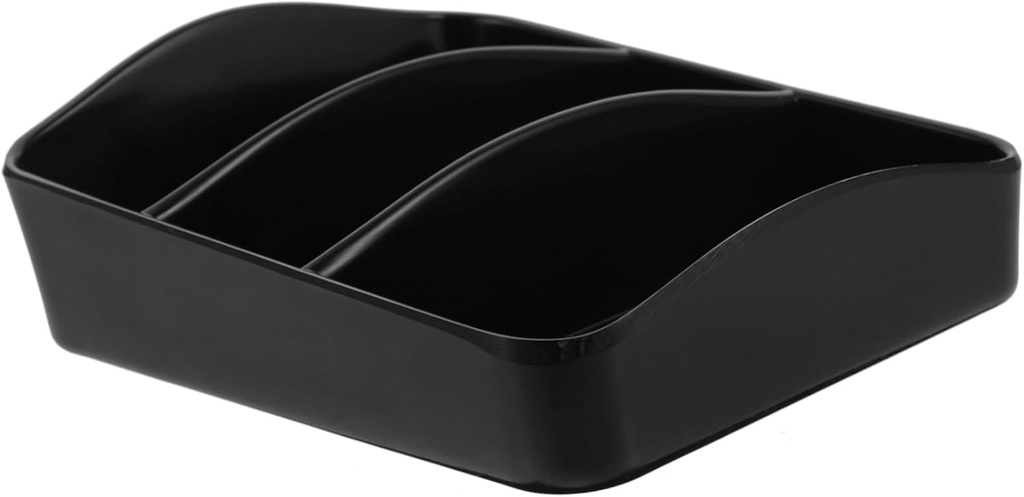 GLEAVI Desktop Tea and Coffee Bag Organizer Portable Storage Box for Sugar Napkins and Items Black Design for Home and Office Use