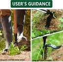 T TOVIA Weed Puller Tool Stand Up Heavy Duty - 4 Claw Manual Weeder, No Bend Weed Puller Stick for Weeds Without Bending Over (No Handle Included)