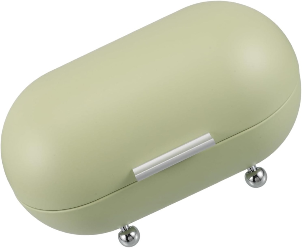 Vintage Bread Box Retro Kitchen Storage Organizer for Snacks Pastries Multi-functional Countertop Bin Avocado and Stylish Design for Home Office