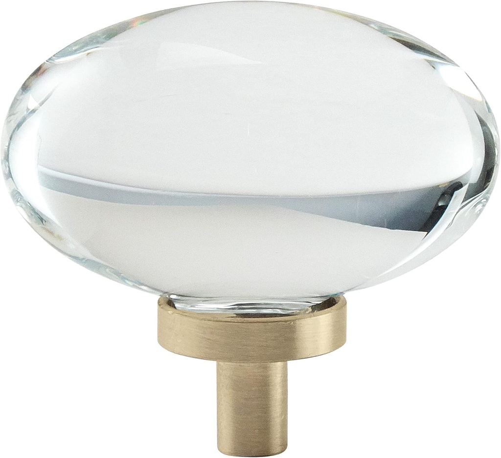 Amerock | Cabinet Knob | Clear/Golden Champagne | 1-3/4 inch (44 mm) Length | Glacio | 1 Pack | Drawer Knob | Cabinet Hardware