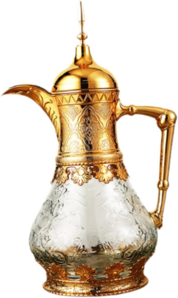 Generic Insulated Coffee Carafe Arabian Thermal Coffee Pot Ornaments Elegant for Hot Drinks Housewarming Portable Juice Kettle Teapot, Not insulated Gold
