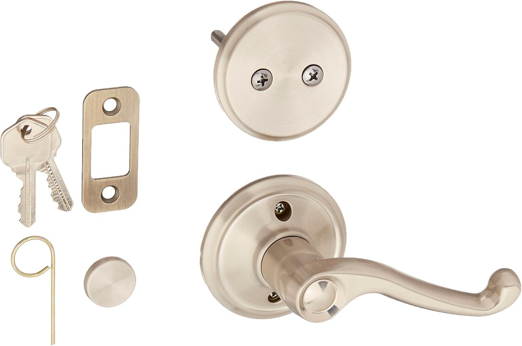 Schlage F94-FLA-RH Flair Lever Right Handed Dummy Interior Pack from The F-Serie, Satin Nickel