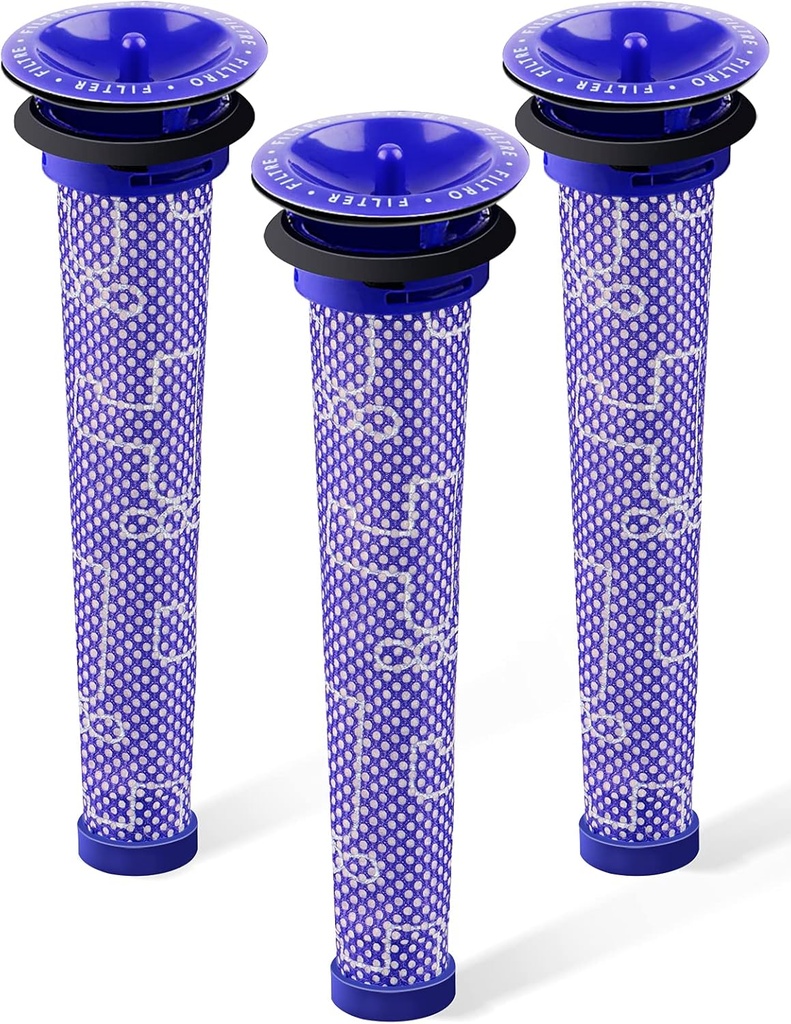 3Pack Pre Filters Replacement for Dyson - Vacuum Filter Compatible with Dyson V6 V7 V8 DC59 DC58 Replaces Part 965661 01 (3 Pack)