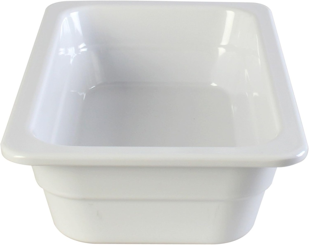 TrueCraftware- 1/4 Size 2-1/2” Deep Anti-Jam Food Pan Melamine White Color- Gastronorm Steam Table Pan Platters Serving Trays Commercial Food Pans for Appetizers Fruit Veggies Desserts
