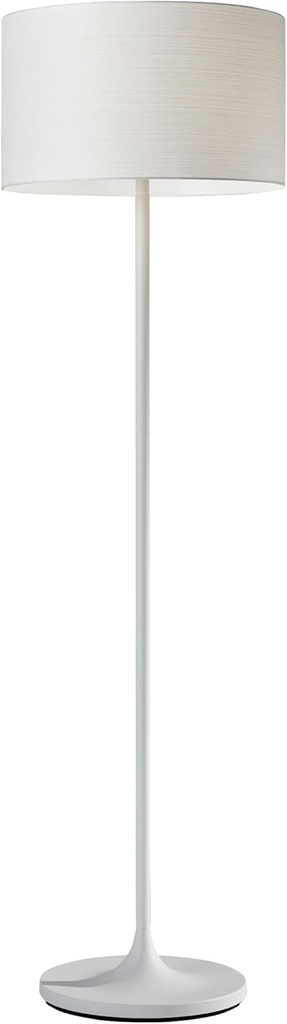 Adesso Floor Lamp with Scratch Proof and Corrosion Resistant Body - Perfect Lighting for Bedroom, Living Room and Corner Decor, Matte White