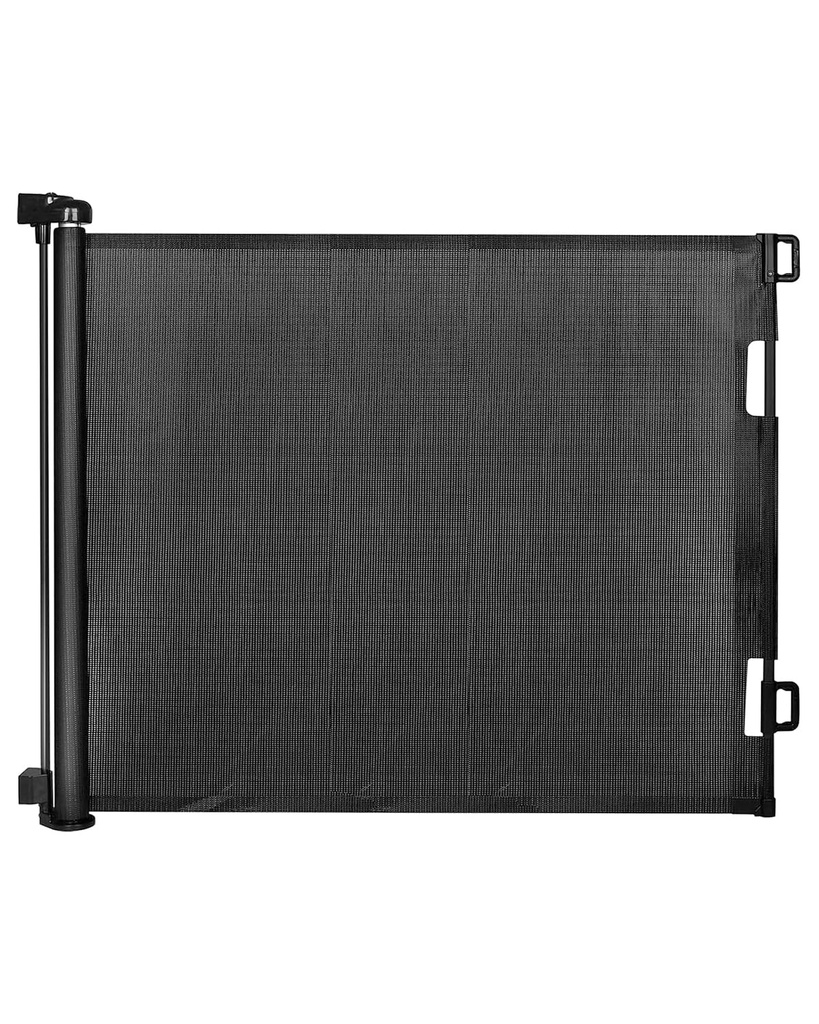 Retractable Baby Gate for Doorways and Stairs, Mesh Safety Gate for Pet, Indoor & Outdoor Use, One-Hand Operation, Easy Installation, 33.6" Tall, Expands to 55" Wide（Black,33.6"x55"