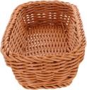 Plastic Rattan Woven Dinnerware Storage Basket for Chopsticks Forks Utensils Kitchen Organizer Practical Tray for Neat Tableware Management