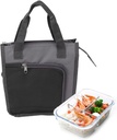 Mumusuki Insulated Reusable Grocery Bags, Widened Handle Food Delivery Bag Insulated Bag for Hot or Cold Food Delivery (Black)
