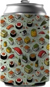Sushi Food Fun Pattern Can Cooler Beer Soda Drink Insulated Holder Sleeve Hugger