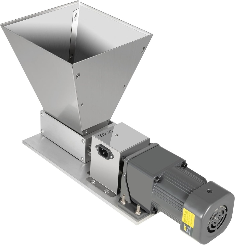 110V Electric Grain Mill Grain Grinder, 60W Stainless Steel Barley Crusher Machine Animal Feed Pellet Machine Wet/Dry Cereals Grinder with 2 Rollers & 4pcs Hoppers for Rice, Corn, Wheat