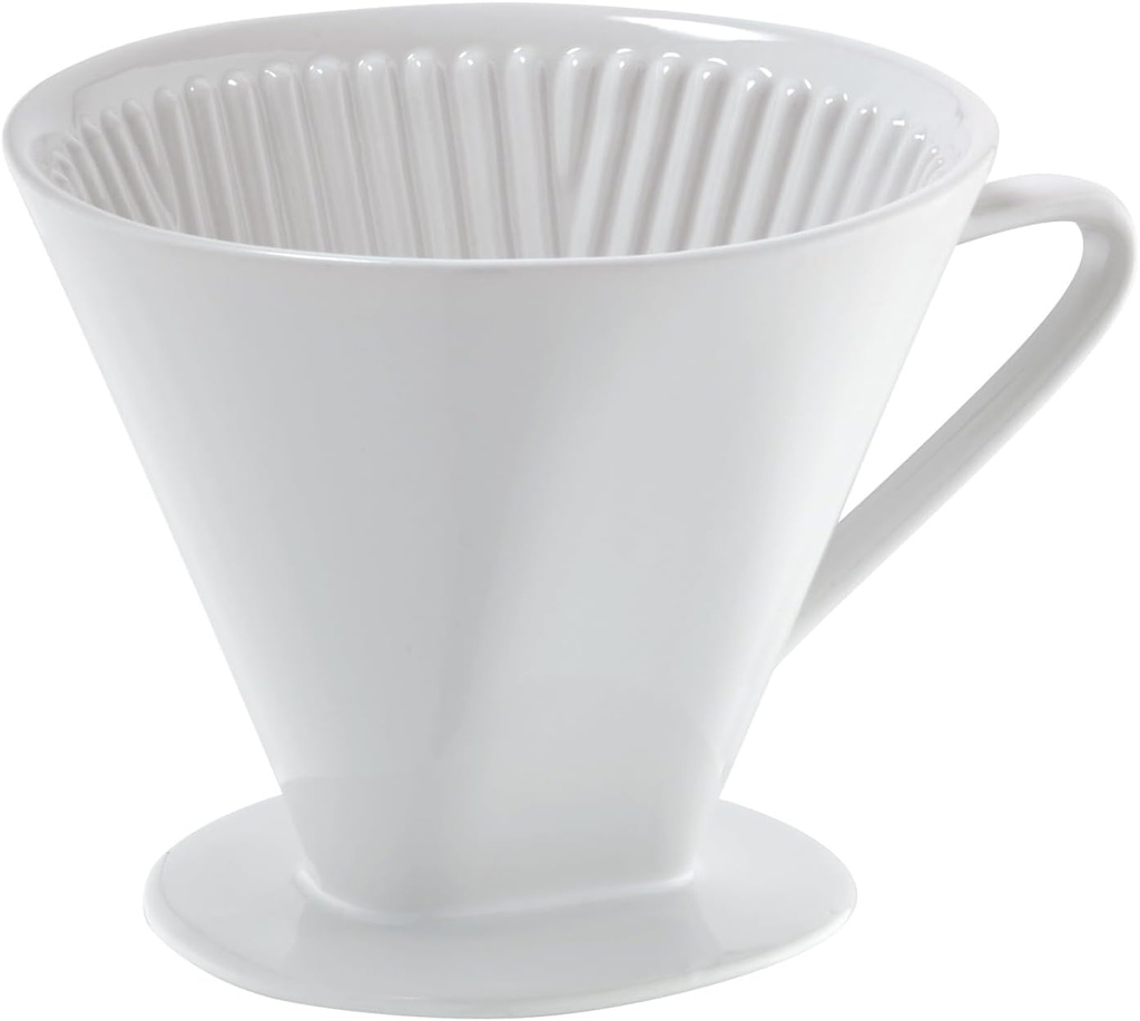 Cilio C105179 Porcelain Coffee Filter/Holder Pour-Over, 6/Large, White