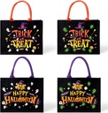 Y1tvei Halloween Big Luminous Canvas Tote Bag - 2Pcs Happy Halloween Trick or Treat Candy Bags, Ghosts Glow in the Dark, Reusable Grocery Shopping Bag Gift for Birthday Thanksgiving Christmas Party