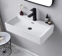 VCCUCINE 24"x14" Wall Mount Sink,Small Wall Mounted Bathroom Sink Contemporary Porcelain Ceramic,Modern White Floating or Countertop Rectangle Lavatory Art Basin with Faucet Hole Vanity
