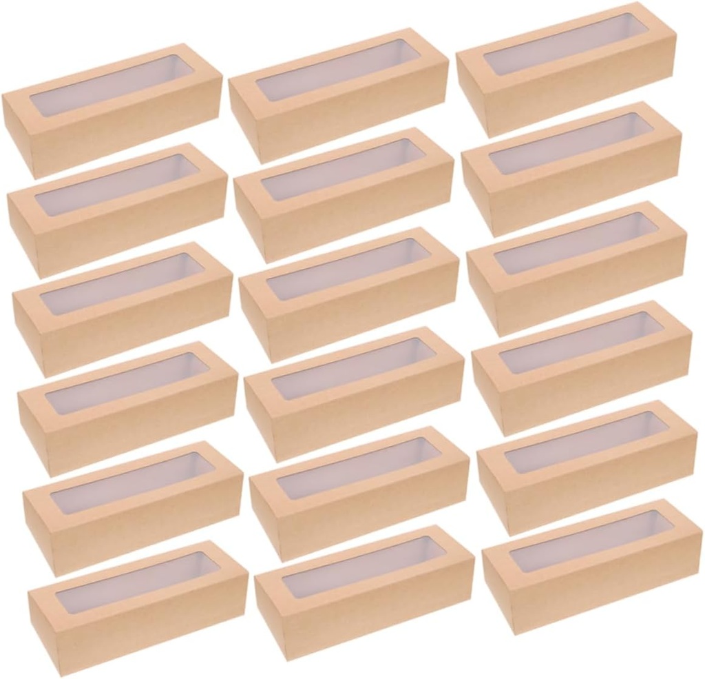 20pcs Macaron Cookie Boxes Clear Lid Bakery Packaging for Baked Goods Cupcakes Donuts Pastries Protective Design for Freshness for Takeout Celebrations