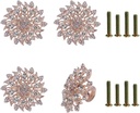4 Pcs Flower Dresser Knobs,Rose Gold Cabinet Handles,Rhinestones Decorative Knobs Furniture Door Handle for Wardrobe Cupboard Closet (Rose Gold)
