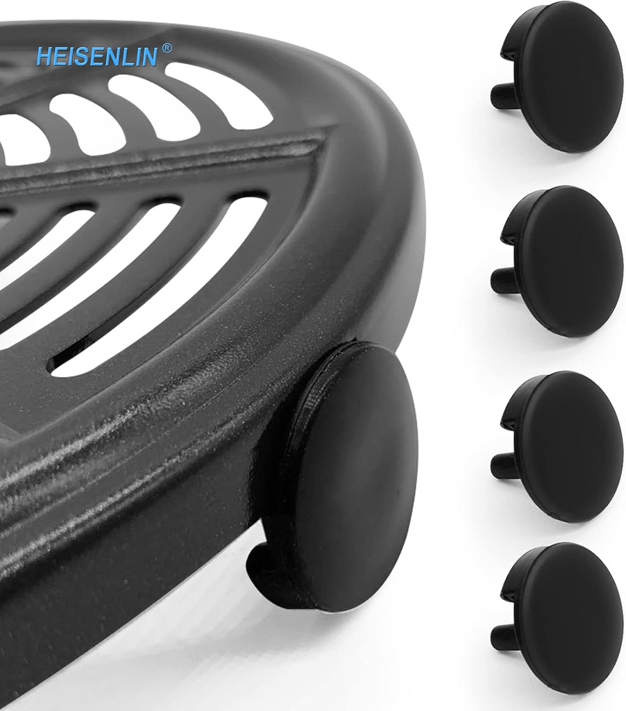 ALJ Air Fryer Tray Protector, 4 Pack Rubber Bumpers for Ninja Air Fryers, Silicone, Black, 0.98*0.98*0.51 IN