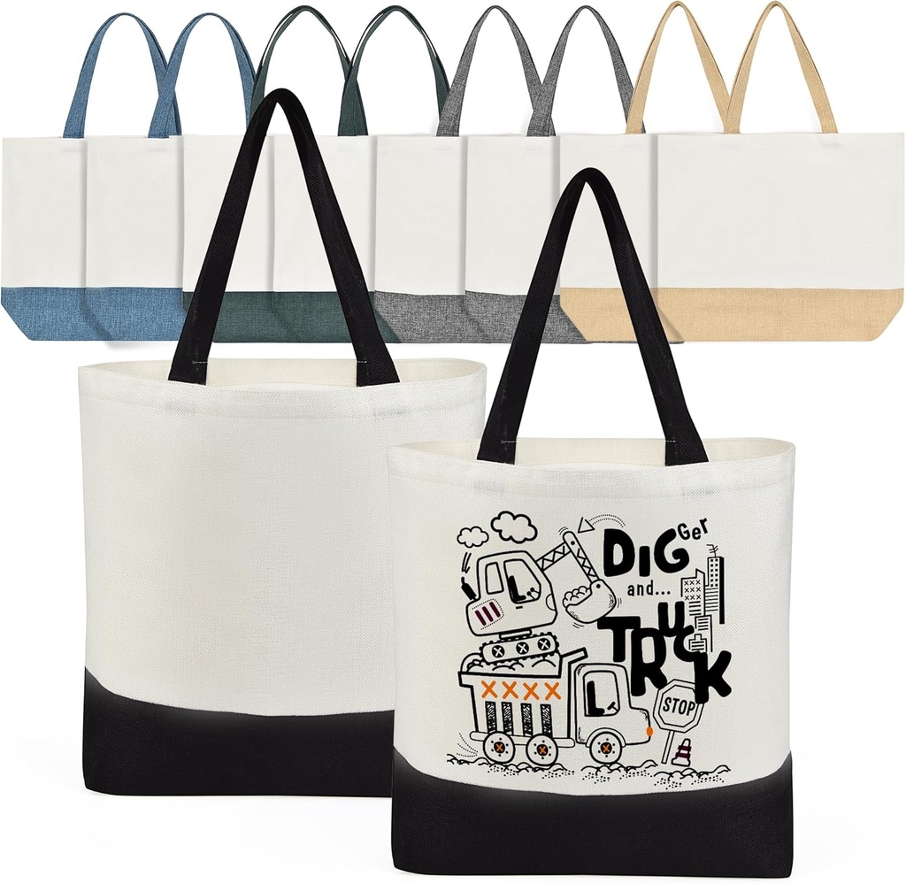 Sublimation Tote Bags Blanks Bulk, Polyester Tote bag for Sublimation, Reusable Widened Washable Canvas Bags for DIY Craft