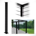 T304 Stainless Steel Corner Cable Railing Posts 36"(Post 35.5x2x2) L-drilled Flat Top Railing Post-Wire Railing Handrail Post for Indoor Outdoor Wood/Concrete Deck Balcony Porch Cable Railing System