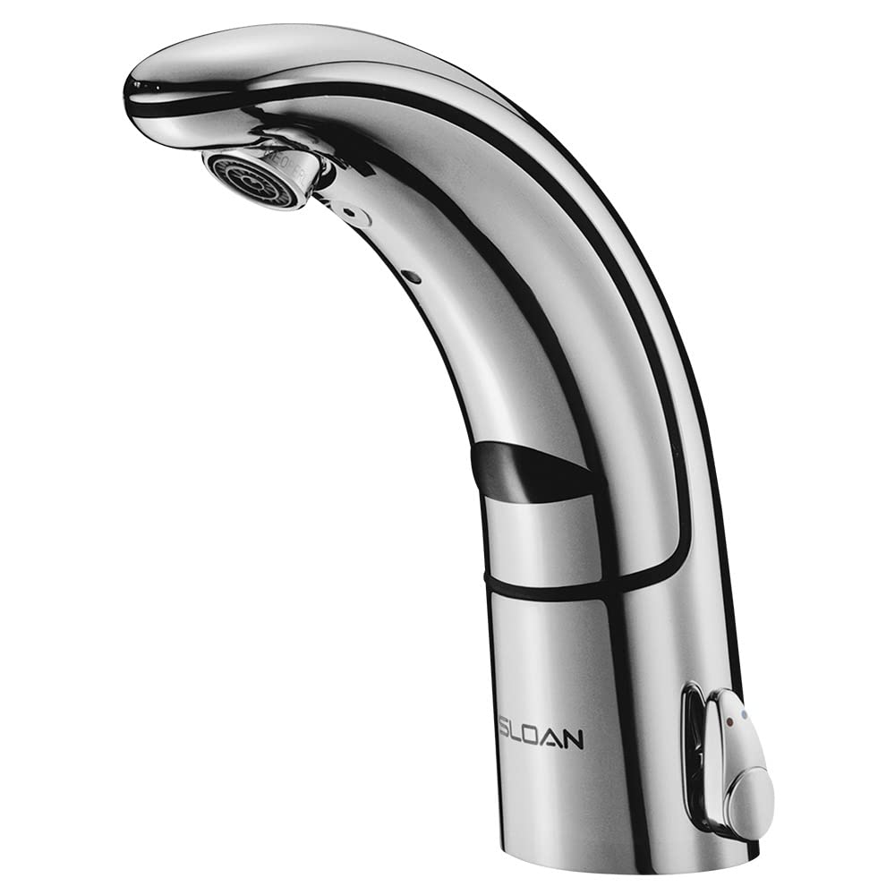 Sloan Optima EAF-100-ISM Sensor Activated Touch-Free Faucet, Commercial Grade with Mounting Hardware - 1.5 GPM Hardwired-Powered Deck-Mounted Mid Body, Polished Chrome Finish, 3335004