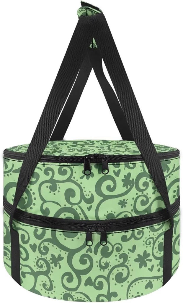 St Patricks Day Green Leaf Lunch Bag Large for Women Handheld Double Insulated Carrier Bag for Hot and Cold Food, Pie Carrier Bag, Cake Carrier Casserole Dish Carrying Case