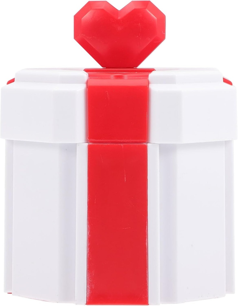 NUOBESTY Heart Design Candy Storage Box Plastic Cookie Jar Small Bow Lids Christmas Storage Container