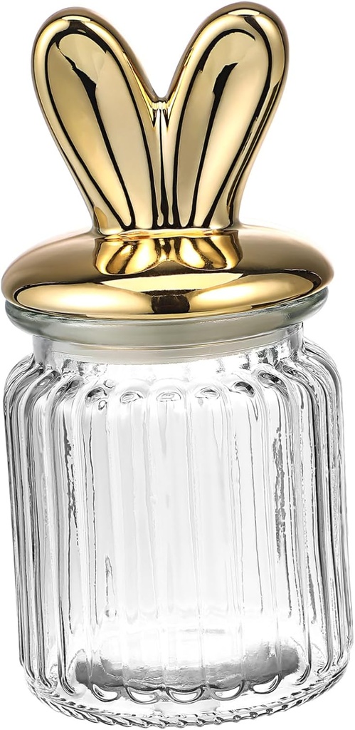 OUNONA 1Pc Bunny Ear Food Storage Jar Creative Kitchen Container for Snacks Ingredients Design Easter Decor for Home Organization