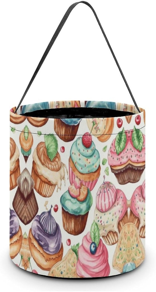 Candy Buckets,Cupcakes Donuts Muffins Sugar Print Holiday Gift Bags,candy Handheld Gift Bags,snack Food Candy Buckets