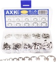 AXK 120/200 PCS/BOX 304 Stainless Steel Stainless Steel E Clip washer Assortment Kit Circlip retaining ring for shaft fastener M1.5~M10 (120)