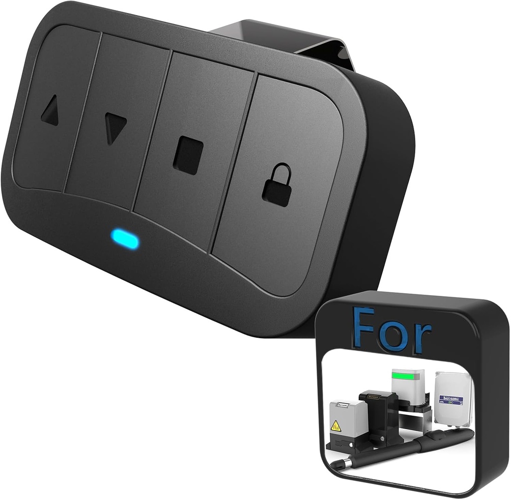 Blütezeit 300-916MHz Remote Control with Visor Clip, Car Universal Remotes for Sliding Gate/Garage Door/Swing Gate/Rolling Door Opener Automatic System