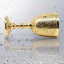V19 Goblet Solid Brass Vintage Golden Roman Cup | Medieval Design Handcrafted Drinking Tumbler | Gift For Anniversary and Christmas