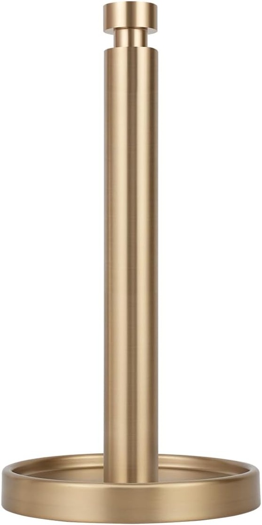 Ivilon Countertop Paper Towel Stand - Steady and Easy Tear - Fits All Paper Towel Rolls - Warm Gold