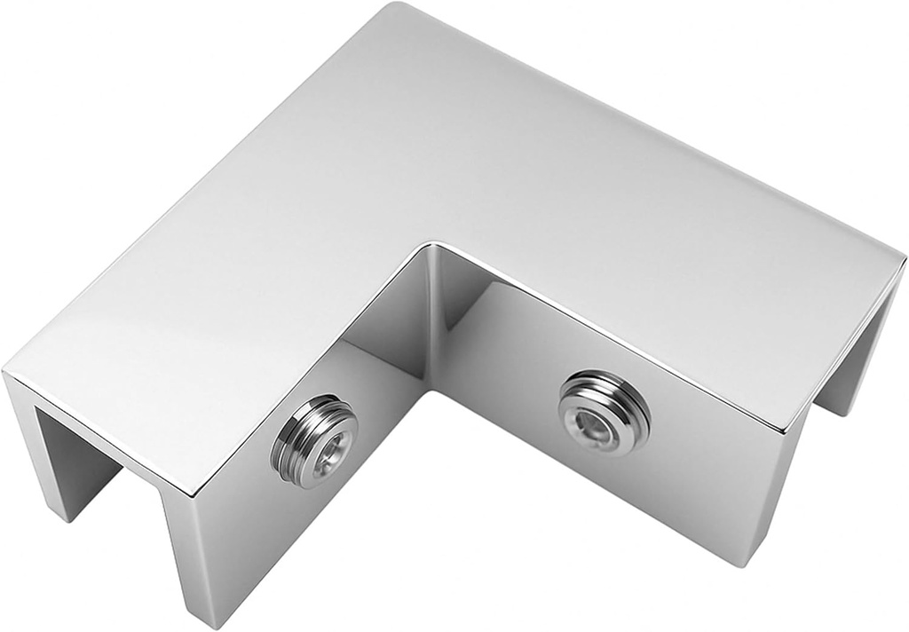 90 Degree Brass Corner Clamp for Shower Doors, Solid Glass Clips, Heavy-Duty, Durable, Easy Installation for Fits 8-10mm Thick Glass Door, Chrome
