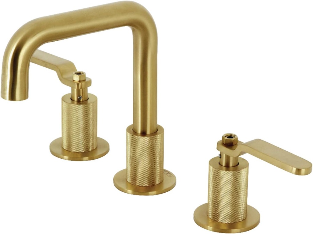 Kingston Brass KS1417KL Whitaker Widespread Bathroom Faucet with Push Pop-Up, Brushed Brass