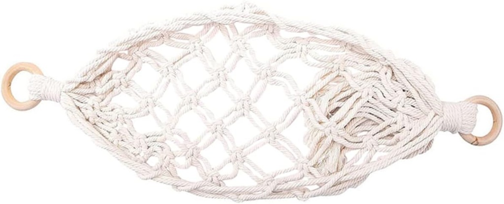 Handwoven Hanging Fruit Hammock Basket for Kitchen Breathable Space Saving Cotton Rope Storage Decorative Vegetable Holder Beige Woven Net for Fresh Produce and Snacks