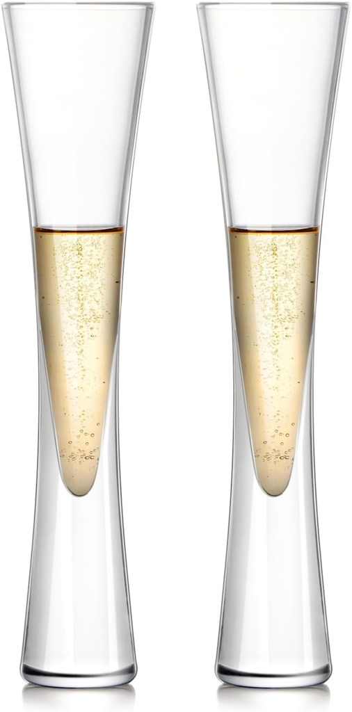 NUTRIUPS Champagne Flutes Glasses, Hand Blown Clear Crystal Glass Champagne Glasses, For Wedding, Housewarming, Toasting, Parties or any Occasions