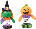 VILLCASE Halloween Candy Jar Set 3 Mini Pumpkin Cookie Jars Plastic Fabric Decorations