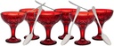 Godinger Taster Glass Set, Wine Tasters, Coupe Glasses, Glassware for Tastings & Entertaining, Red Set of 6