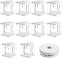10Pcs PET Clear Cake Box,7x7x8 Inch Cake Packaging Boxes, Transparent Cake Boxes of Bakery, Clear Gift Boxes, Plastic Candy Box with Lid and Ribbon, Cake Carrier Display for Wedding Party Birthday