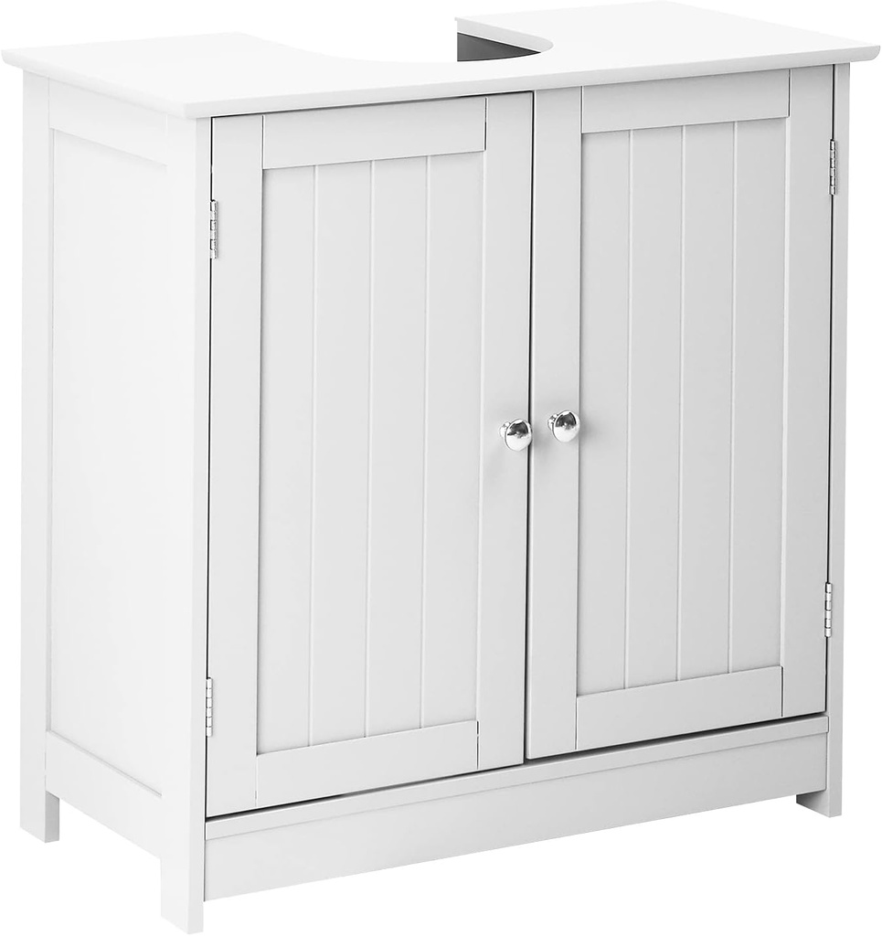 Bonnlo Pedestal Sink Storage Cabinet with 2 Doors Traditional Under Sink Cabinet Bathroom Space Saver Organizer with Adjustable Shelf White 23 5/8" W x 11 7/16" D x 23 5/8" H