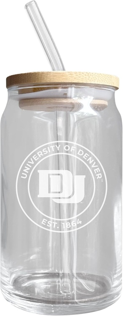 R and R Imports University of Denver Pioneers NCAA 12 oz Engraved Can Glass Single