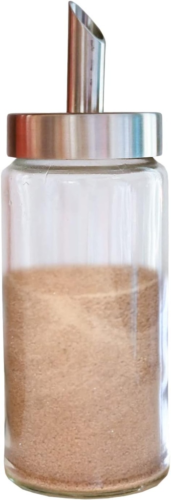 Cinnamon (4.25 inch Hight) Dispenser/Pourer/Shaker – MODREN STILE Brushed Nickel - Stainless Steel Lid - ideal Sugar & cinnamon